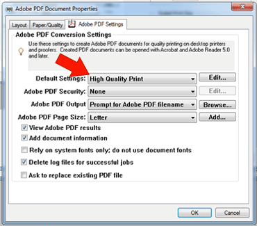 Adobe PDF high quality print settings