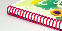 Red spiralsfor custom booklet binding