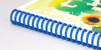 Royal blue spiral book binding