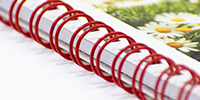 Red wire binding for custom books