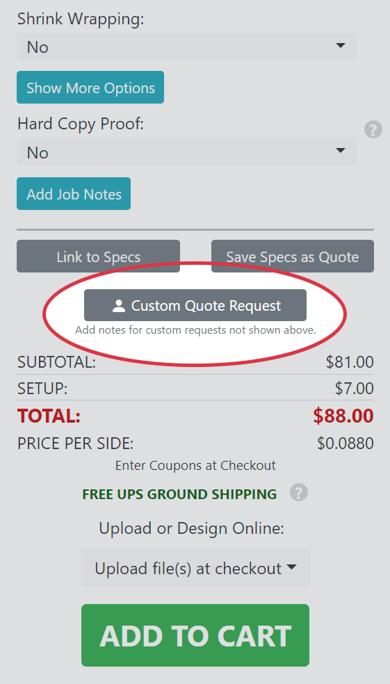 How to request a custom quote