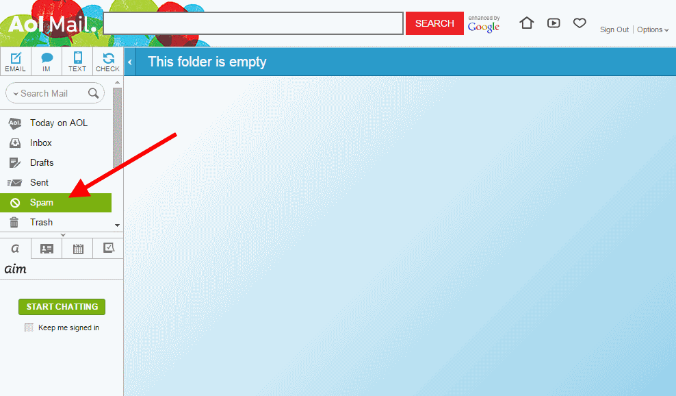 aol-spamfolder