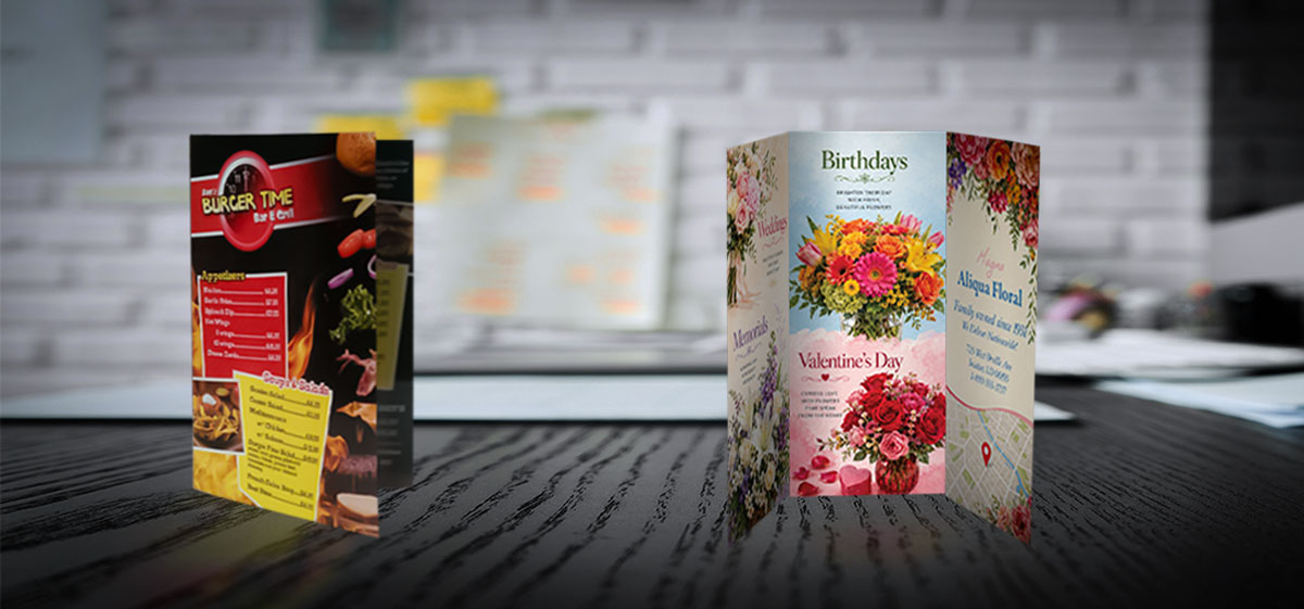 Tri-fold brochures and bi-fold brochures banner