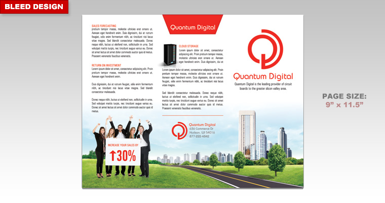 Brochure design example with bleed printing