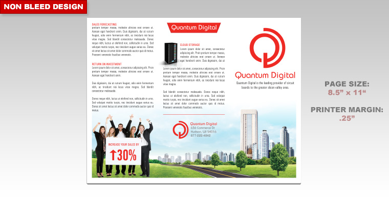 Brochure design example, non-bleed