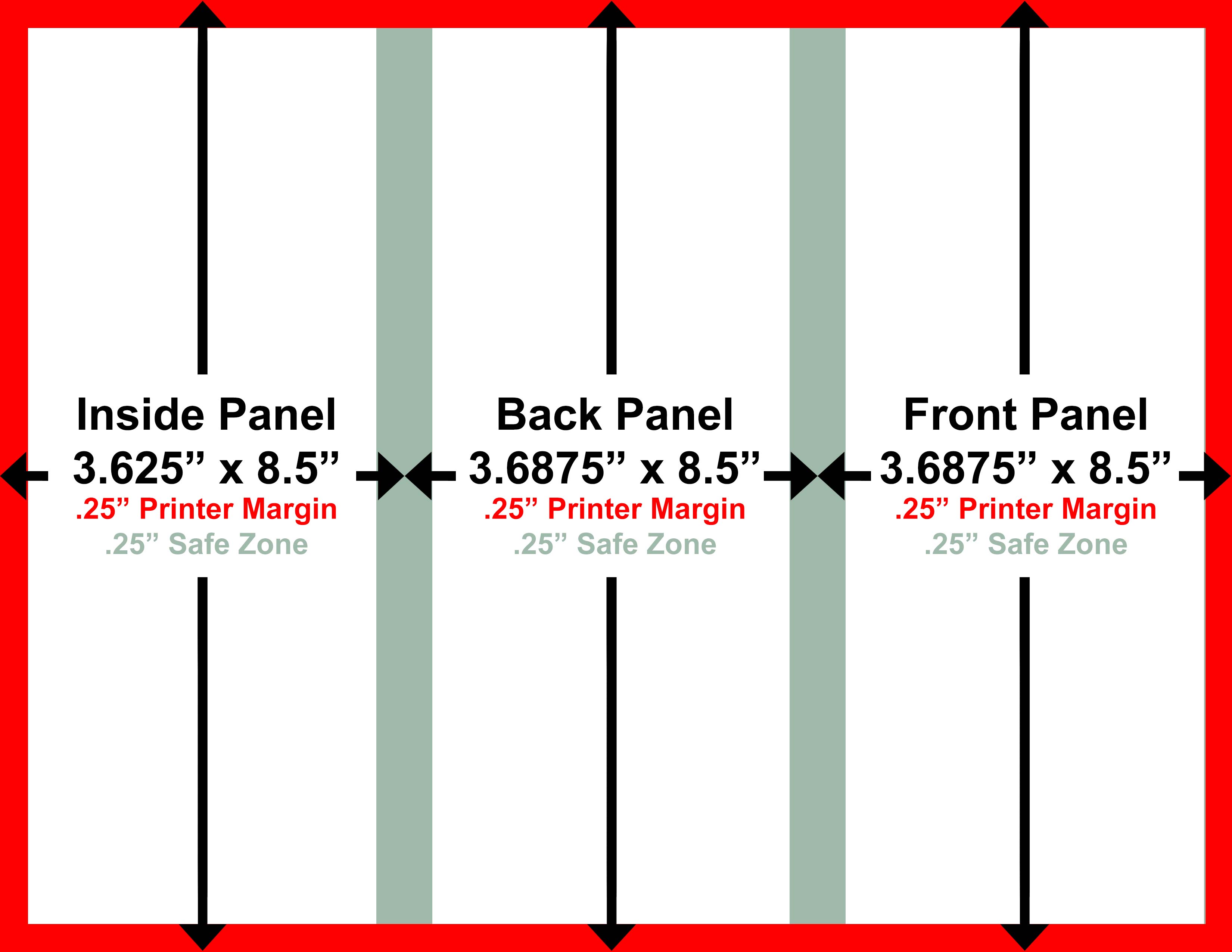 Tri Fold Brochure Template Dimensions