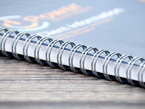 Printed wire-bound books - Close Up