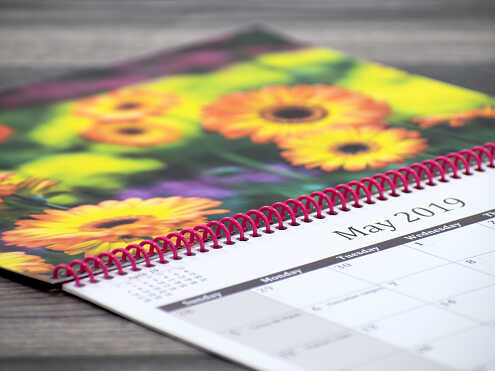 Spiral Bound Calendars Open