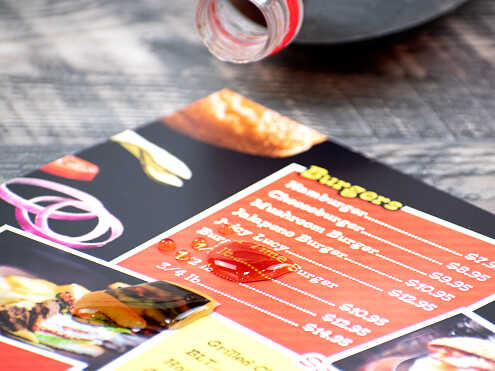 Waterproof Menu Printing, Reusable Restaurant Menus